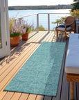 LOOMLAN Rugs Alina Teal Washable Indoor-Outdoor Rug