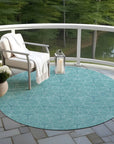 LOOMLAN Rugs Alina Teal Washable Indoor-Outdoor Rug