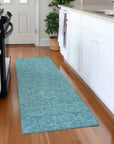 LOOMLAN Rugs Alina Teal Washable Indoor-Outdoor Rug