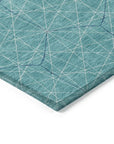 LOOMLAN Rugs Alina Teal Washable Indoor-Outdoor Rug