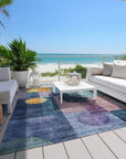 LOOMLAN Rugs Amara Blue Washable Indoor-Outdoor Rug