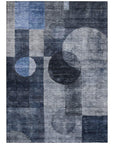 LOOMLAN Rugs Amara Navy Washable Indoor-Outdoor Rug