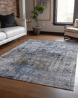 LOOMLAN Rugs Anna Blue Washable Indoor-Outdoor Rug