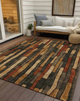 LOOMLAN Rugs Arganza Brown Washable Indoor-Outdoor Rug