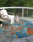 LOOMLAN Rugs Aria Navy Washable Indoor-Outdoor Rug