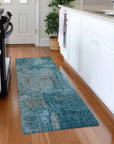 LOOMLAN Rugs Aria Teal Washable Indoor-Outdoor Rug