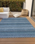 LOOMLAN Rugs Ariaelle Blue Washable Indoor-Outdoor Rug