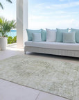 LOOMLAN Rugs Arienne Green Washable Indoor-Outdoor Rug