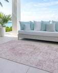 LOOMLAN Rugs Arienne Pink Washable Indoor-Outdoor Rug