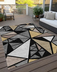 LOOMLAN Rugs Aristea Black Washable Indoor-Outdoor Rug