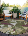 LOOMLAN Rugs Aristea Green Washable Indoor-Outdoor Rug