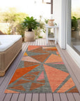 LOOMLAN Rugs Aristea Orange Washable Indoor-Outdoor Rug