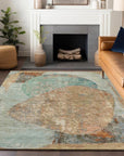 LOOMLAN Rugs Armalise Teal Washable Indoor-Outdoor Rug