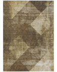LOOMLAN Rugs Arvaya Brown Washable Indoor-Outdoor Rug