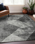 LOOMLAN Rugs Arvaya Gray Washable Indoor-Outdoor Rug
