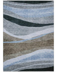 LOOMLAN Rugs Athena Brown Washable Indoor-Outdoor Rug