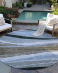 LOOMLAN Rugs Athena Brown Washable Indoor-Outdoor Rug