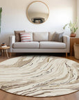 LOOMLAN Rugs Aureva Ivory Washable Indoor-Outdoor Rug