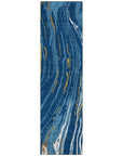 LOOMLAN Rugs Aureva Navy Washable Indoor-Outdoor Rug