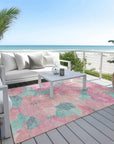LOOMLAN Rugs Aurithra Pink Washable Indoor-Outdoor Rug