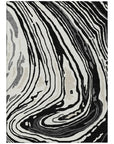 LOOMLAN Rugs Avelia Black Washable Indoor-Outdoor Rug