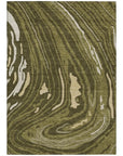 LOOMLAN Rugs Avelia Green Washable Indoor-Outdoor Rug
