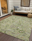 LOOMLAN Rugs Aveline Green Washable Indoor-Outdoor Rug