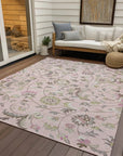 LOOMLAN Rugs Aveline Pink Washable Indoor-Outdoor Rug