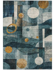 LOOMLAN Rugs Aza Teal Washable Indoor-Outdoor Rug