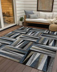 LOOMLAN Rugs Azura Black Washable Indoor-Outdoor Rug