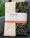 Paisley Black Washable Indoor-Outdoor Rug