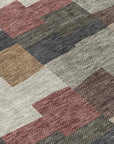 Flowing Harmony Paprika Washable Indoor-Outdoor Rug