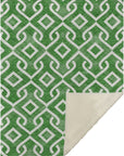 Offset Stripes Emerald Washable Indoor-Outdoor Rug