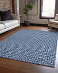 LOOMLAN Rugs Ballara Blue Washable Indoor-Outdoor Rug