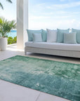 LOOMLAN Rugs Bellatrix Green Washable Indoor-Outdoor Rug