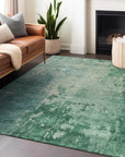 LOOMLAN Rugs Bellatrix Green Washable Indoor-Outdoor Rug