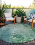 LOOMLAN Rugs Bellatrix Green Washable Indoor-Outdoor Rug