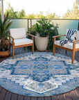 LOOMLAN Rugs Bellaya Blue Washable Indoor-Outdoor Rug