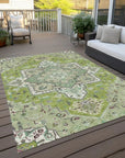 LOOMLAN Rugs Bellaya Green Washable Indoor-Outdoor Rug
