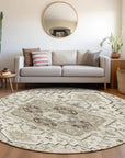 LOOMLAN Rugs Bellaya Ivory Washable Indoor-Outdoor Rug