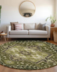 LOOMLAN Rugs Bellaya Olive Washable Indoor-Outdoor Rug