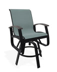 Belle Isle Sling Balcony Height Swivel MGP Arm Chair - LOOMLAN - Telescope - Outdoor Accent Chairs