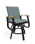 Belle Isle Sling Balcony Height Swivel MGP Arm Chair - LOOMLAN - Telescope - Outdoor Accent Chairs