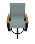 Belle Isle Sling Balcony Height Swivel MGP Arm Chair - LOOMLAN - Telescope - Outdoor Accent Chairs