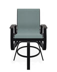 Belle Isle Sling Balcony Height Swivel MGP Arm Chair - LOOMLAN - Telescope - Outdoor Accent Chairs