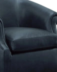 Black Leather Swivel Club Chair Seattle - LOOMLAN - Uptown Sebastian - Club Chairs