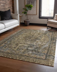 LOOMLAN Rugs Blazura Brown Washable Indoor-Outdoor Rug