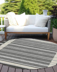 LOOMLAN Rugs Blazyn Black Washable Indoor-Outdoor Rug