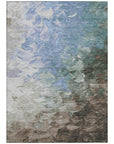 LOOMLAN Rugs Braearis Blue Washable Indoor-Outdoor Rug