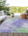 LOOMLAN Rugs Braeas Purple Washable Indoor-Outdoor Rug